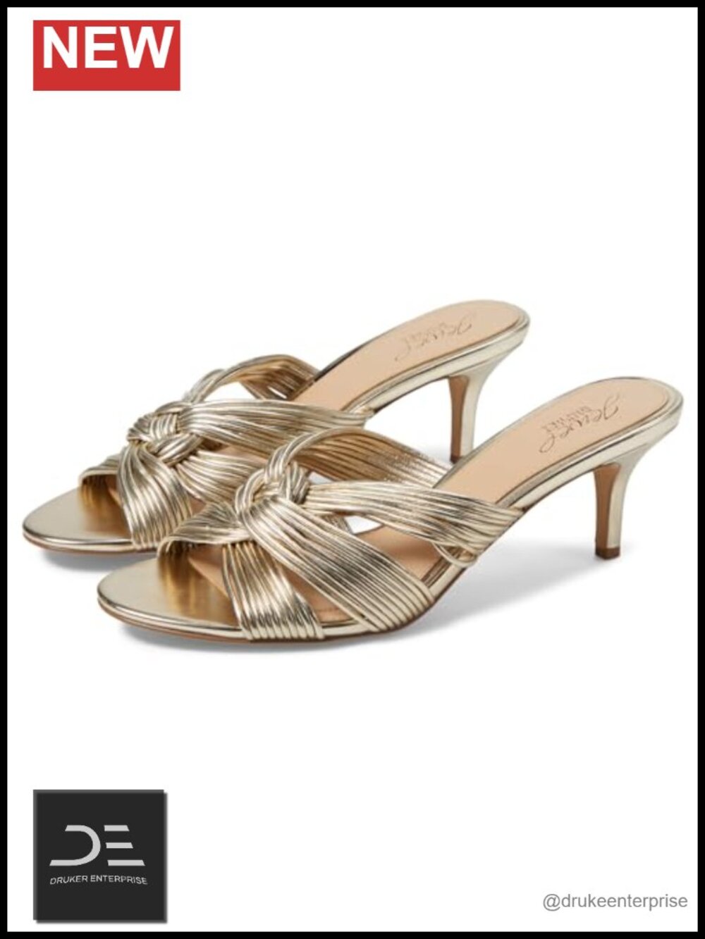 Mia Twisted Leather Slides Stiletto Heels Slip On Sandals